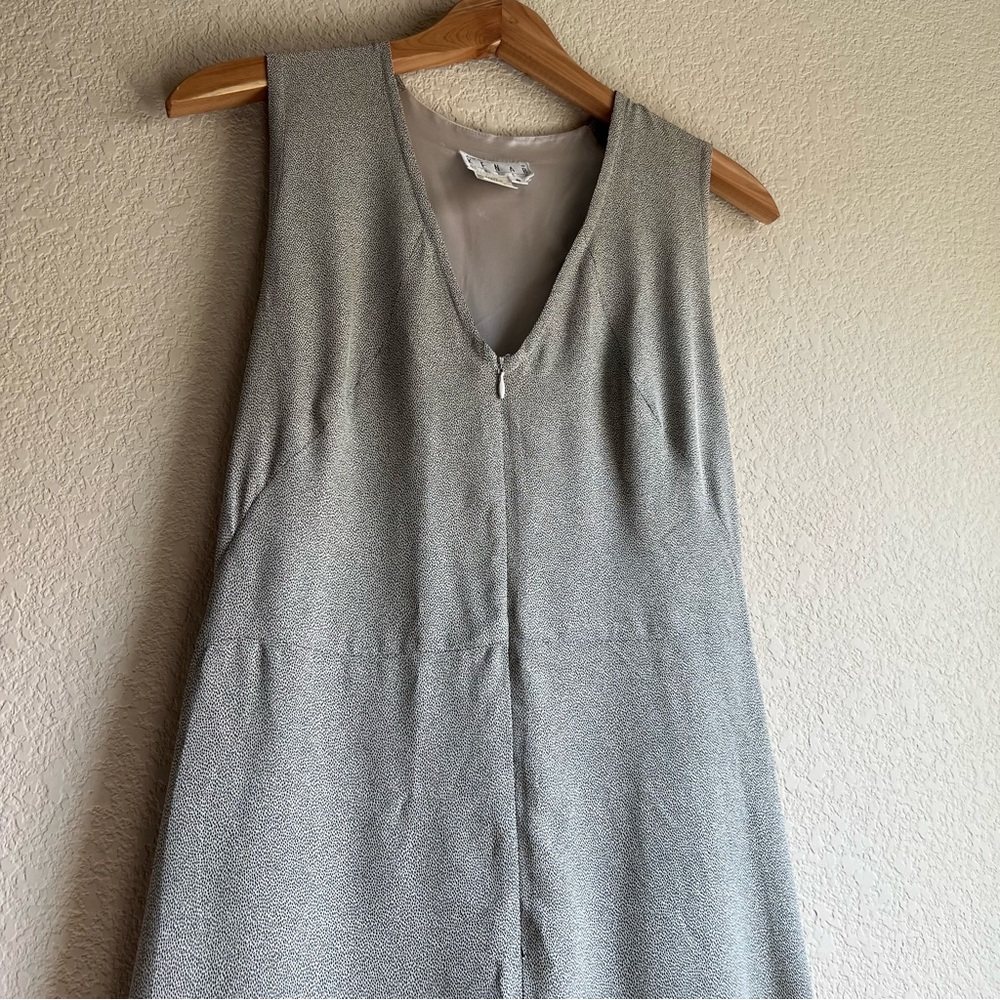 Vintage Ann Taylor for KENAR Structural Sleeveless Black Dot Maxi Dress, S - Picture 3 of 10